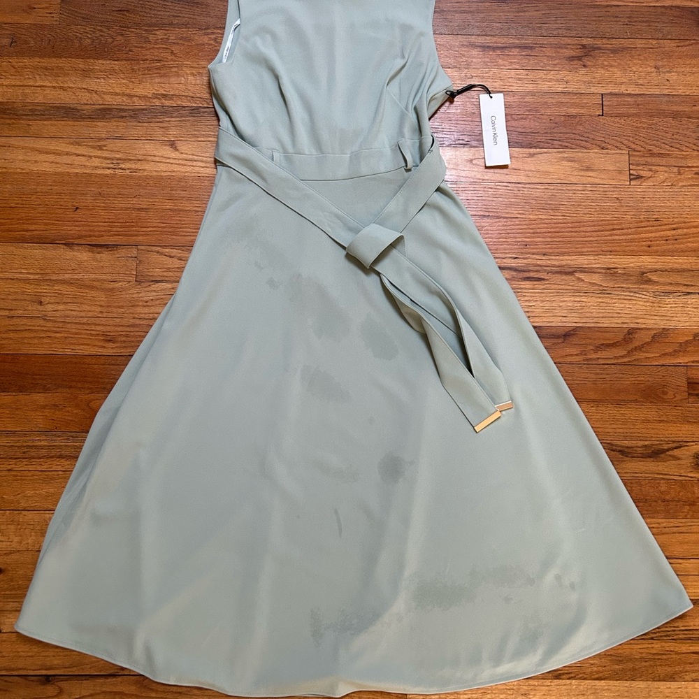 Calvin Klein Sage Green Midi Dress